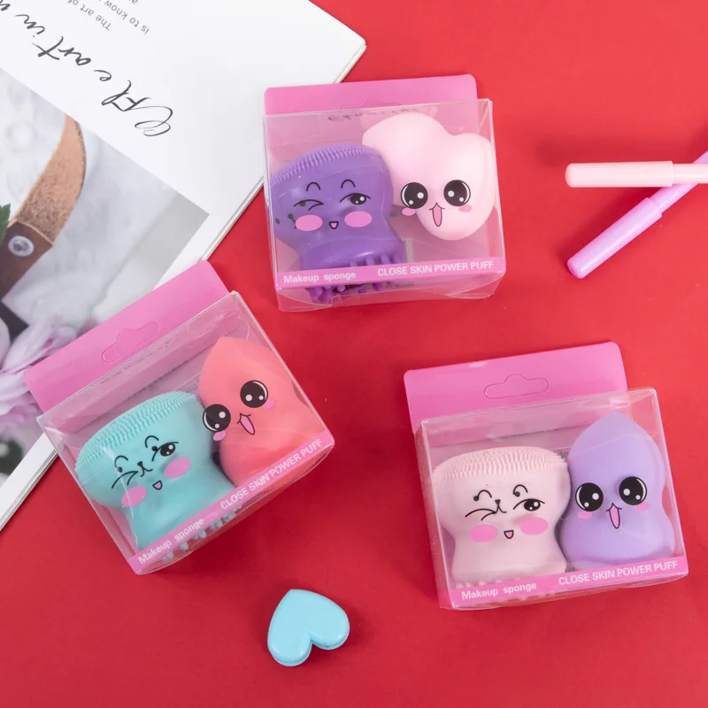 2 шт. силиконовых кейсов для мытья лица кисти Уход за кожей очистки Красота яйцо