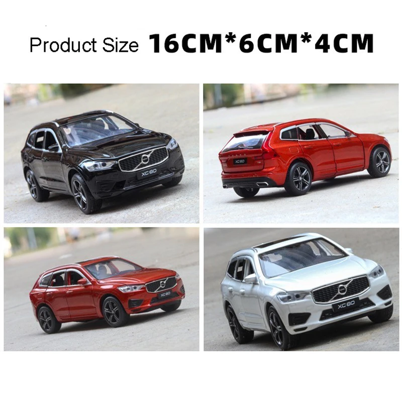 

1/32 VOLVO XC60 Diecast Alloy Car Model Off-road Vehicle Simulation Toy Metal Body Suv With Music Sound Light for Boy Birthday