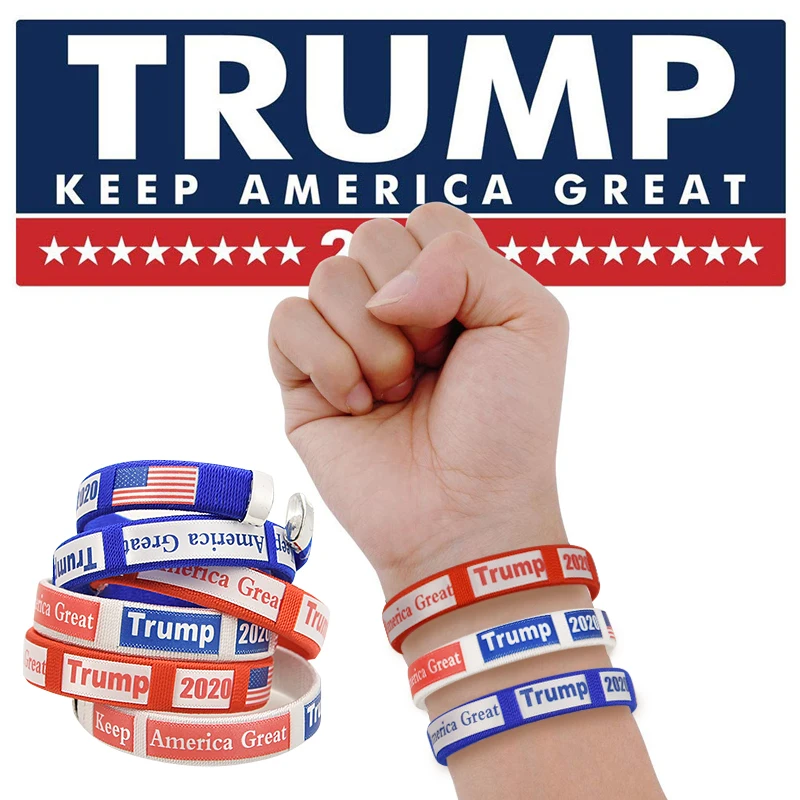 Лидер продаж модный простой браслет Трампа 2020 цветной спортивный резиновый