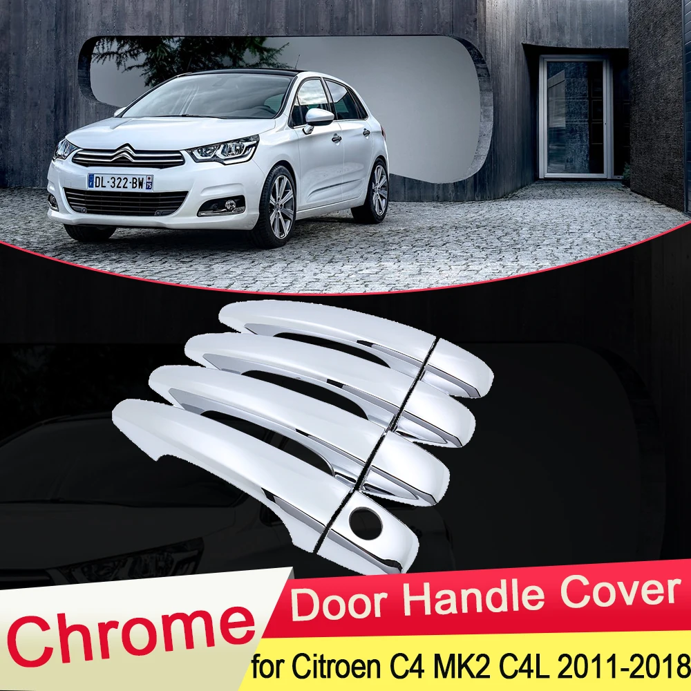 Хромированная накладка на дверную ручку для Citroen C4 MK2 C4L 2011 2012 2013 2014 2015 2016 2017 2018