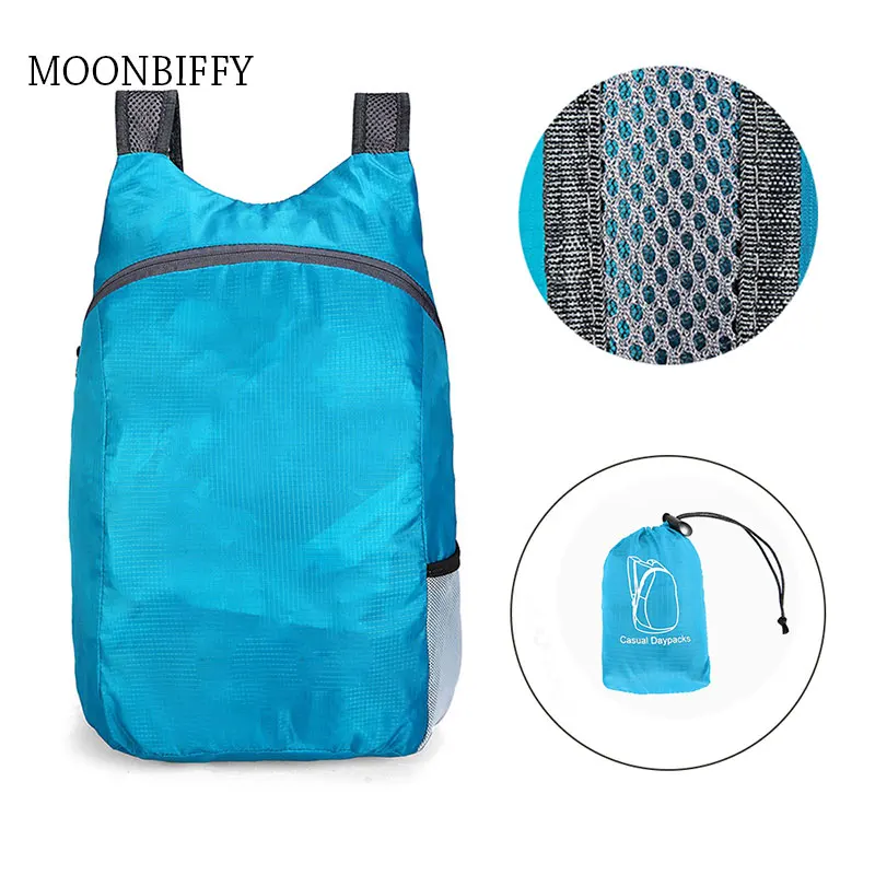 

20 л легкая водонепроницаемая сумка для кемпинга, тренажерного зала, складной походный рюкзак, Полиэстеровые рюкзаки для мужчин и женщин, сп...