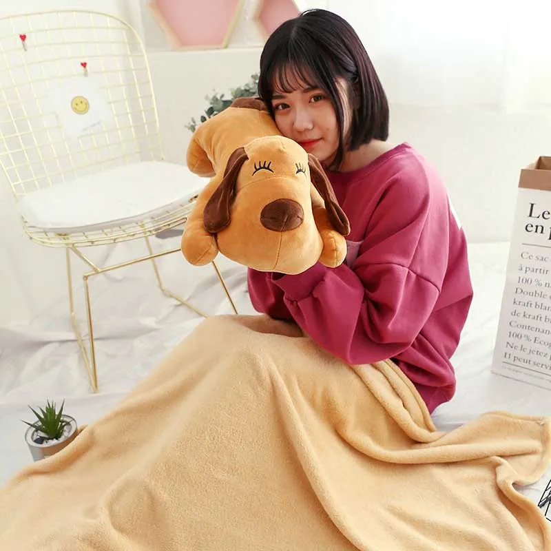 Подушка-одеяло подушка мультяшная собака коралловый флис плюшевый для детей