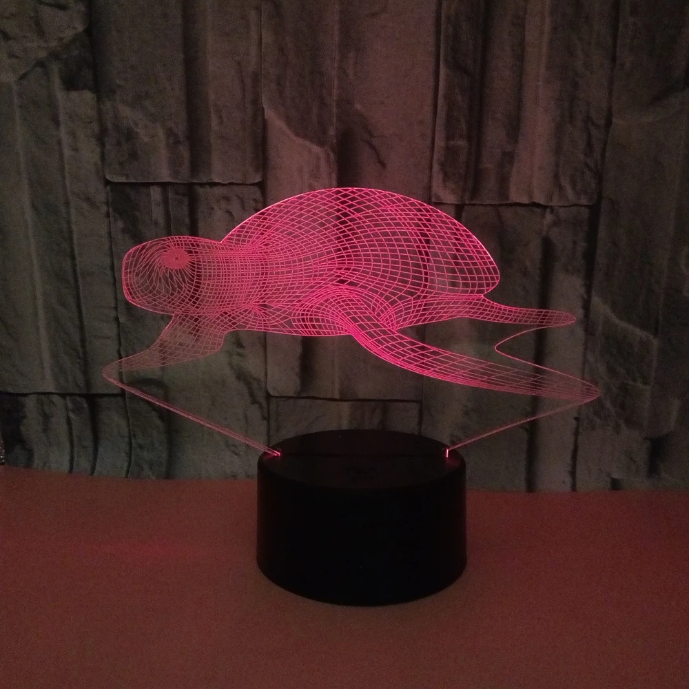 Ночсветильник в виде морской черепахи с дистанционным управлением 7 цветов 3D