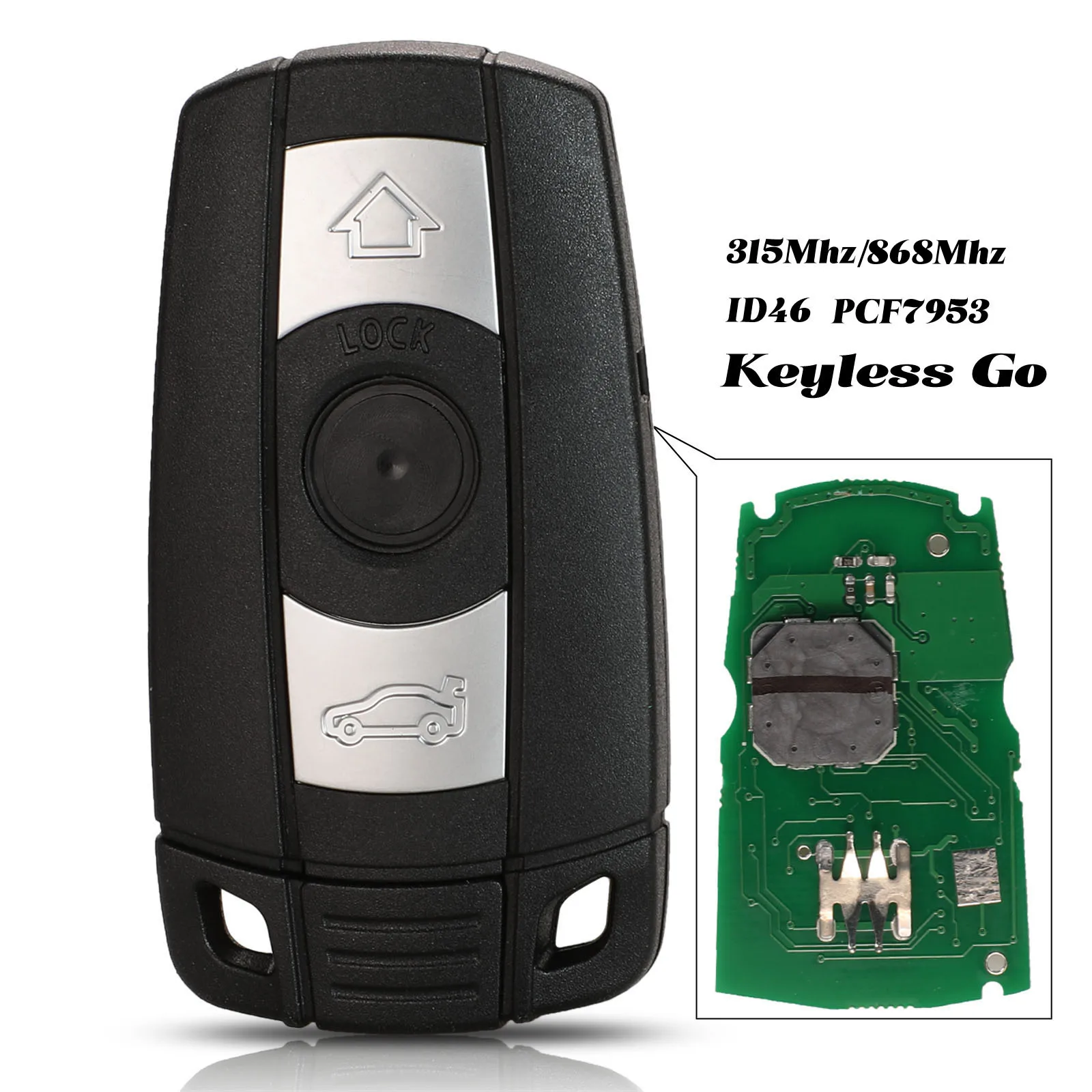 jingyuqin Keyless Go Smart Car Key 315/868 Mhz For BMW 1/3/5/7 Series CAS3 X5 X6 Z4 Car Keyless Control Transmitter With Chip
