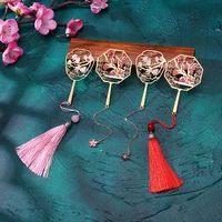 1pc kawaii magnolia flower group fan bookmark decor accessories brass book mark page folder office school supplies stationery