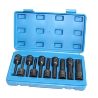 10 piece set of 12dr h type and t type metric impact conjoined sockets pneumatic hex and plum bit socket tools