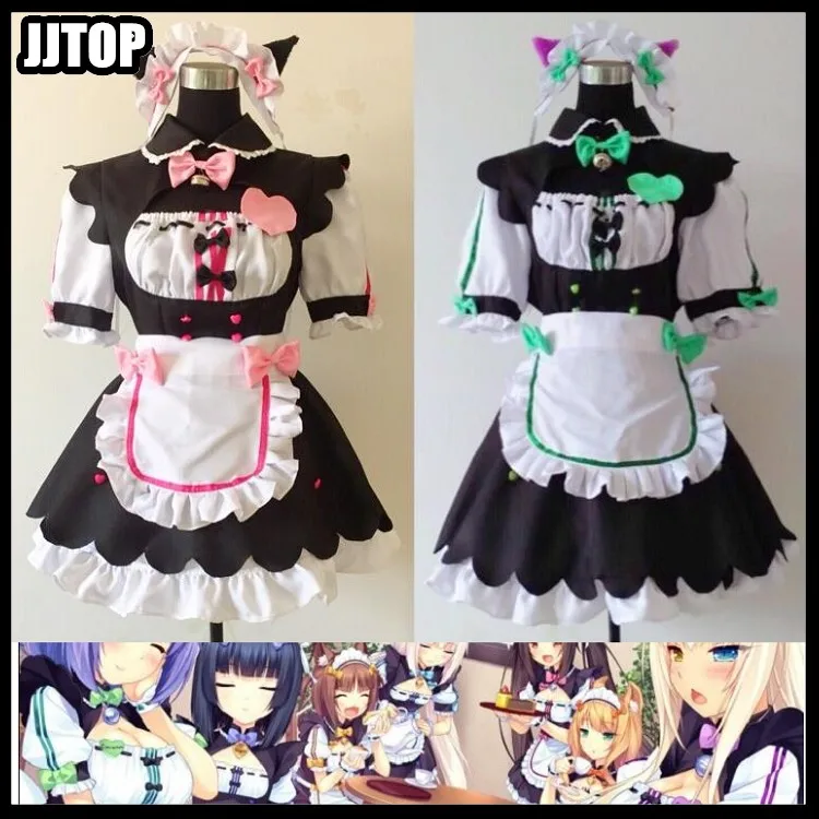 Chocola NEKOPARA coconut azuki cinnamon Cosplay Vanilla Maid Dress Costume Cat Neko Girl Women |