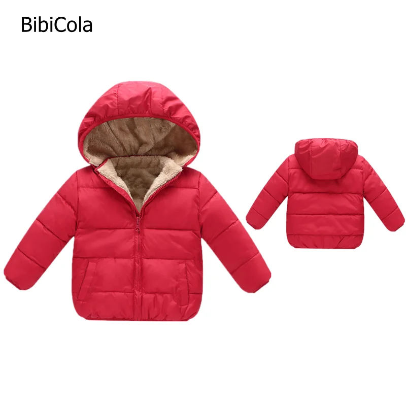 

BibiCola Winter Baby Boys Parkas Cotton Toddler Girls Coats Jackets Thicken Warm Velvet Down Parka newborn Boy Outerwear