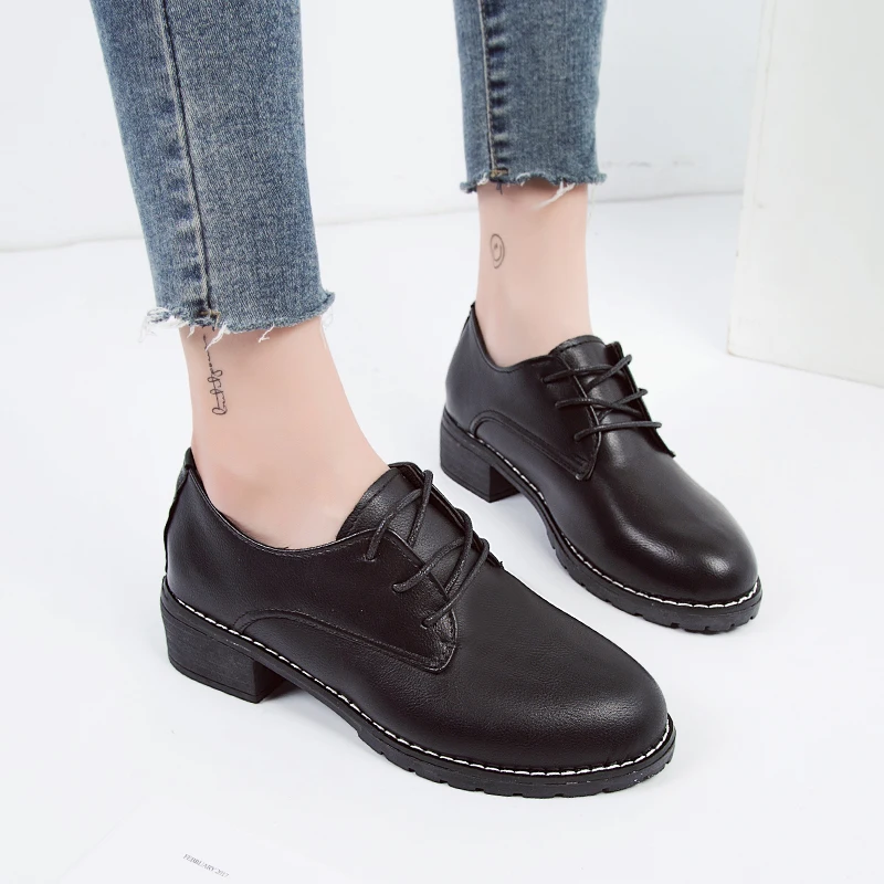 2019 г. модные весенне осенние оксфорды на плоской подошве женская обувь новая из