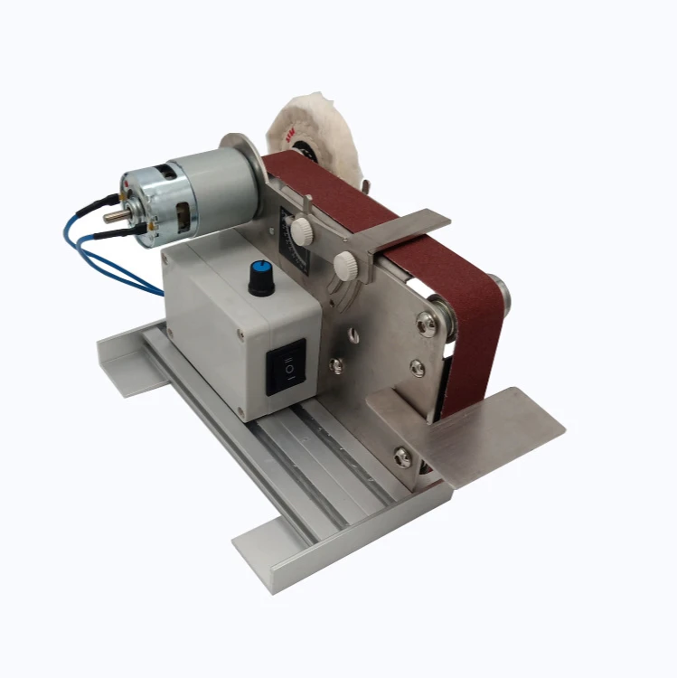 

Small mini electric belt sander polishing machine electric grinder blade sharpener DIY desktop sander