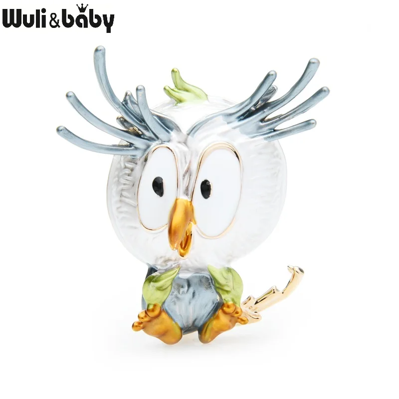 Wuli & baby милая сова 3 цвета эмалированная искусственная Женская Брошь из сплава