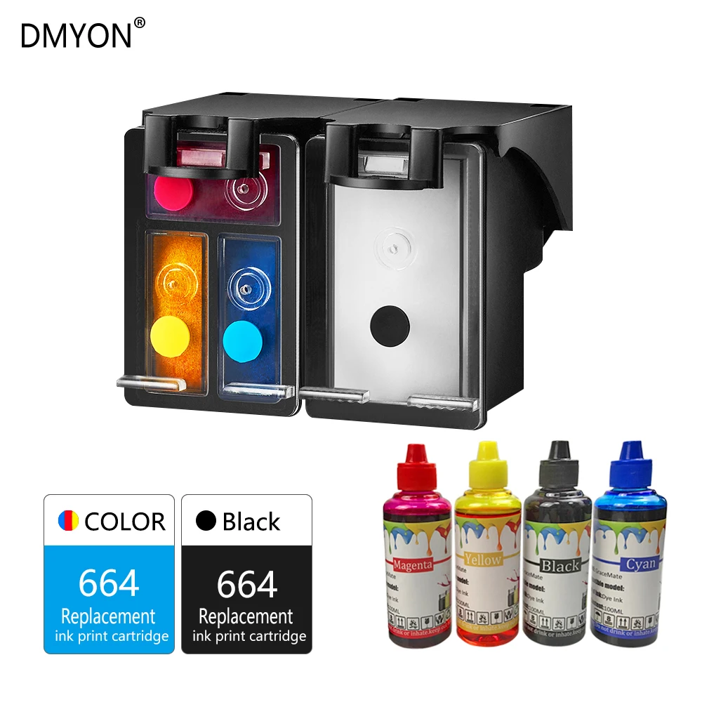 DMYON чернила 664XL многоразового использования картридж Замена для HP 664 DeskJet 1115 2135 3635