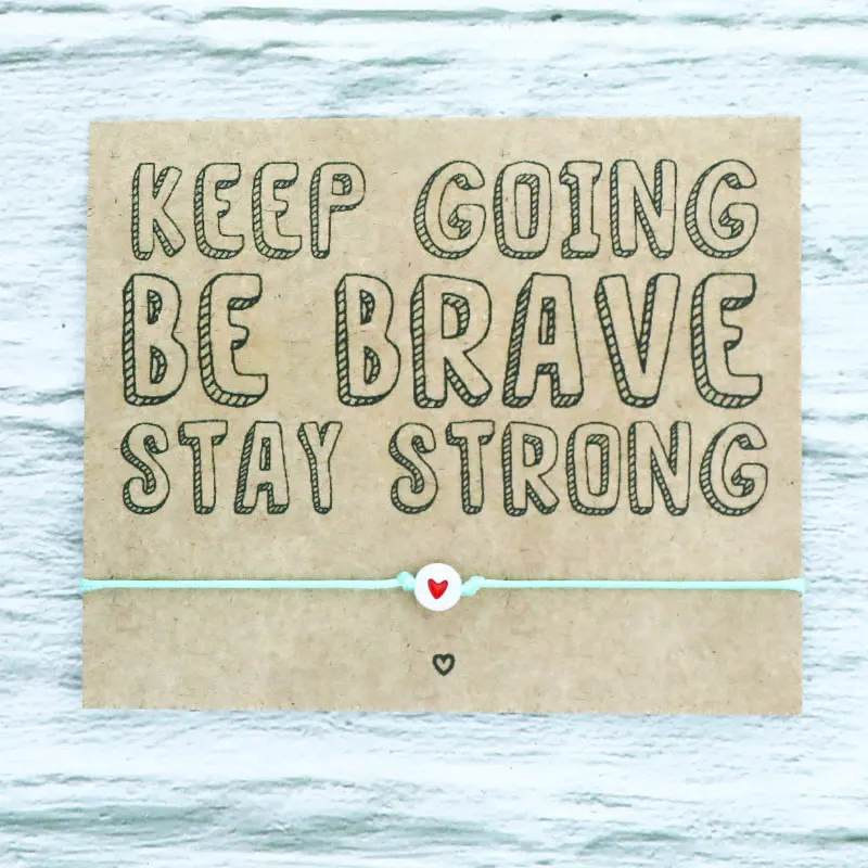 Браслет Keep Going Be Brave в виде красного сердца для мужчин и женщин | Украшения