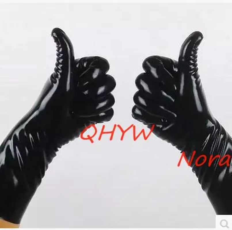 

sexy women men unisex latex exotic lingerie five fingers short harf gloves club cekc zentai fetish