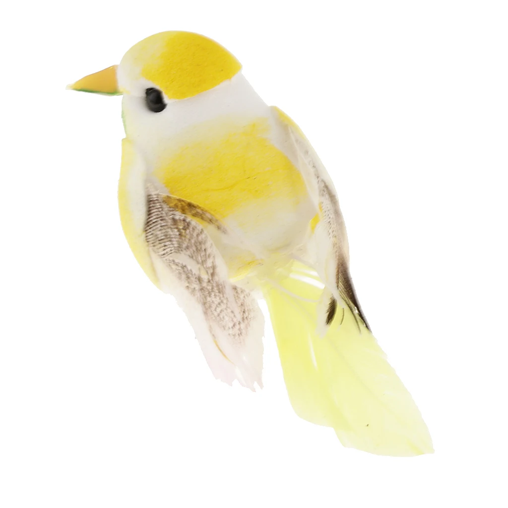 

6Pcs Artificial Feather Fake Birds Realistic Garden Flower Craft Foam Prop
