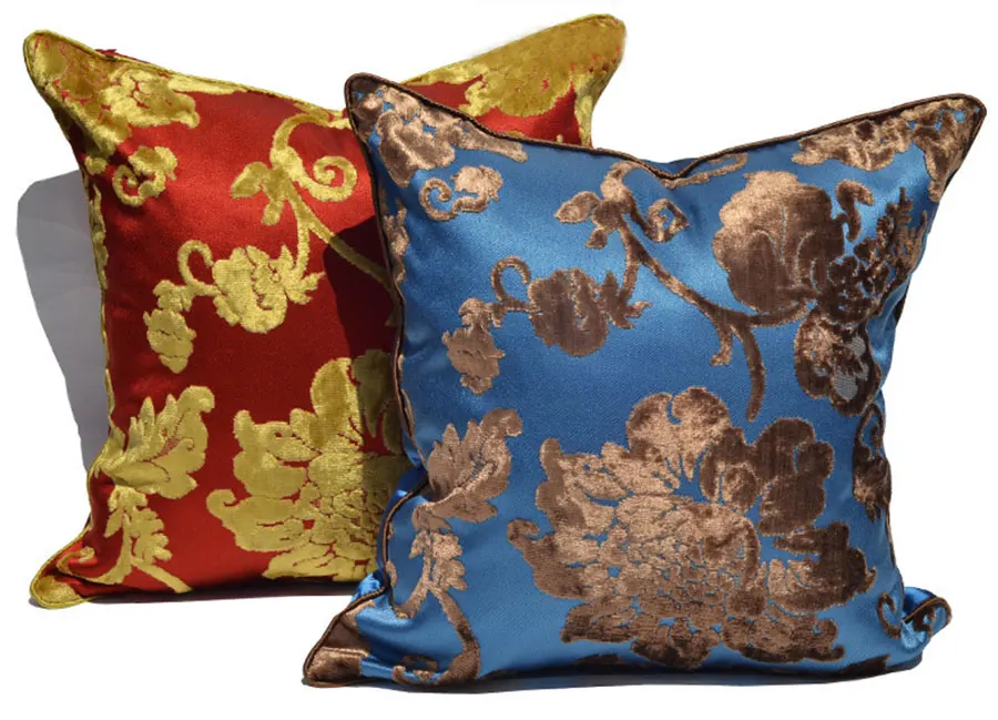 Pastoral flower red blue decorative throw pillow/almofadas case 45 50 girl,american country flroal cushion cover home decorating