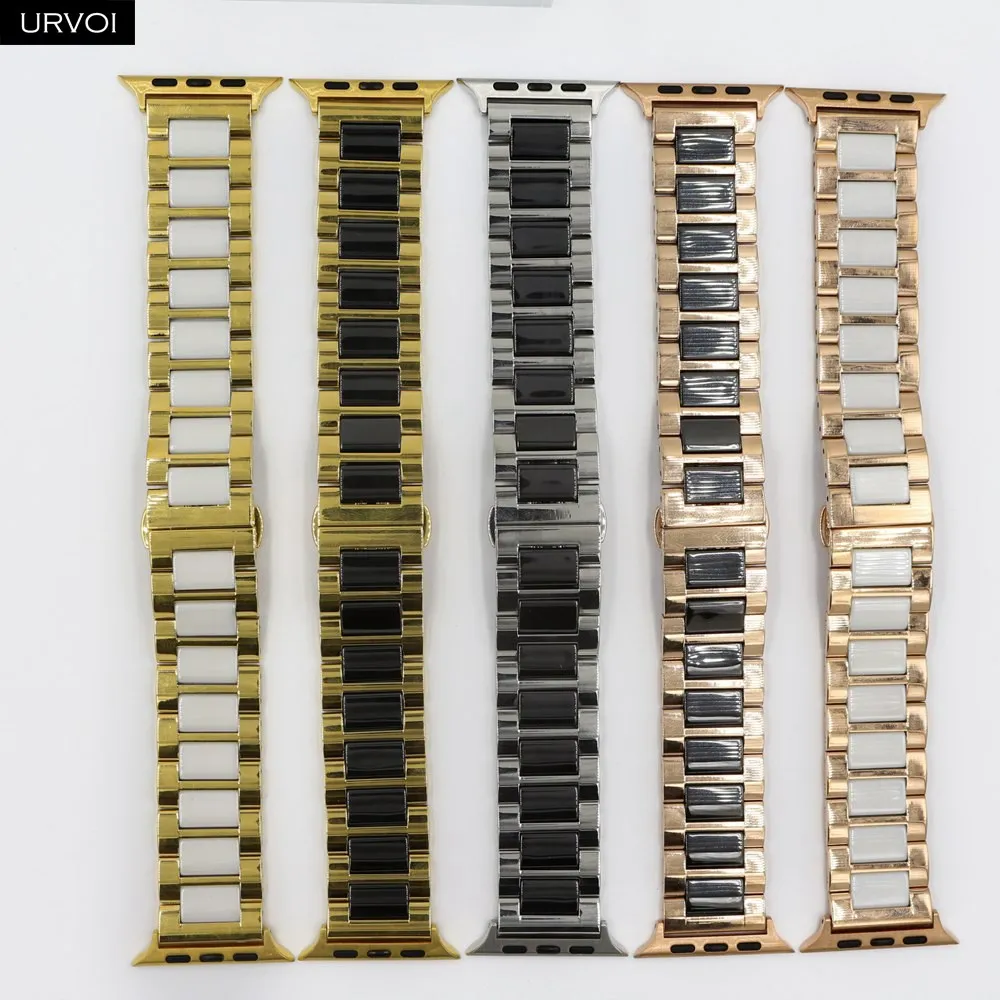 URVOI керамический ремешок для Apple Watch iwatch серии 6 5 4 321 керамика с нержавеющей сталью