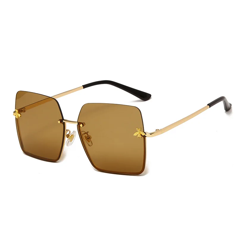 Новинка 2022 модные солнцезащитные очки с маленькой Пчелкой женские без оправы со