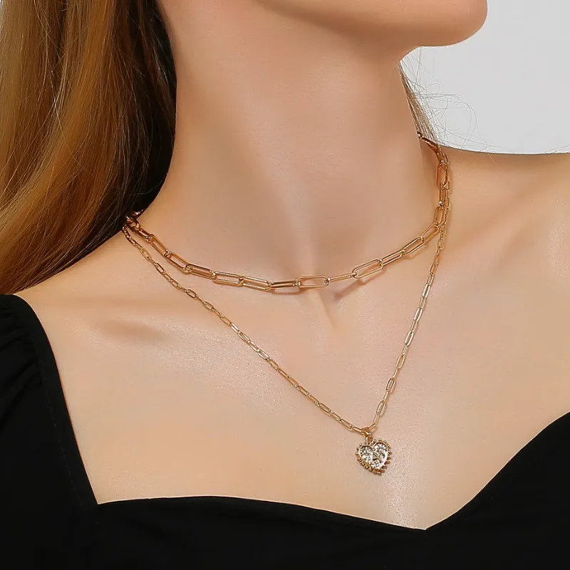 

2021 Fashion Metal Clavicle Chain Letter Pendant Necklace for Women New Trend Female Jewelry