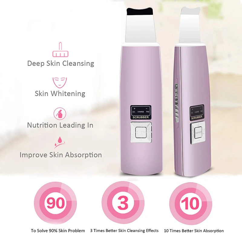 Ультразвуковой ионный скребок для кожи ухода за кожей лица удаление черных