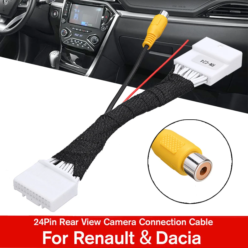 For Renault Dacia For Opel Vau-xhall 24 Pin Auto Adapter Rear View Camera Connection Cable Mayitr