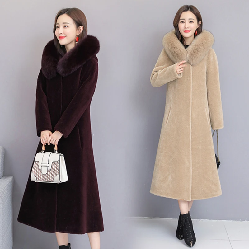 

WYWAN Sheep shearing coat women 2020 new winter particle fox hair Haining fur composite fur coats