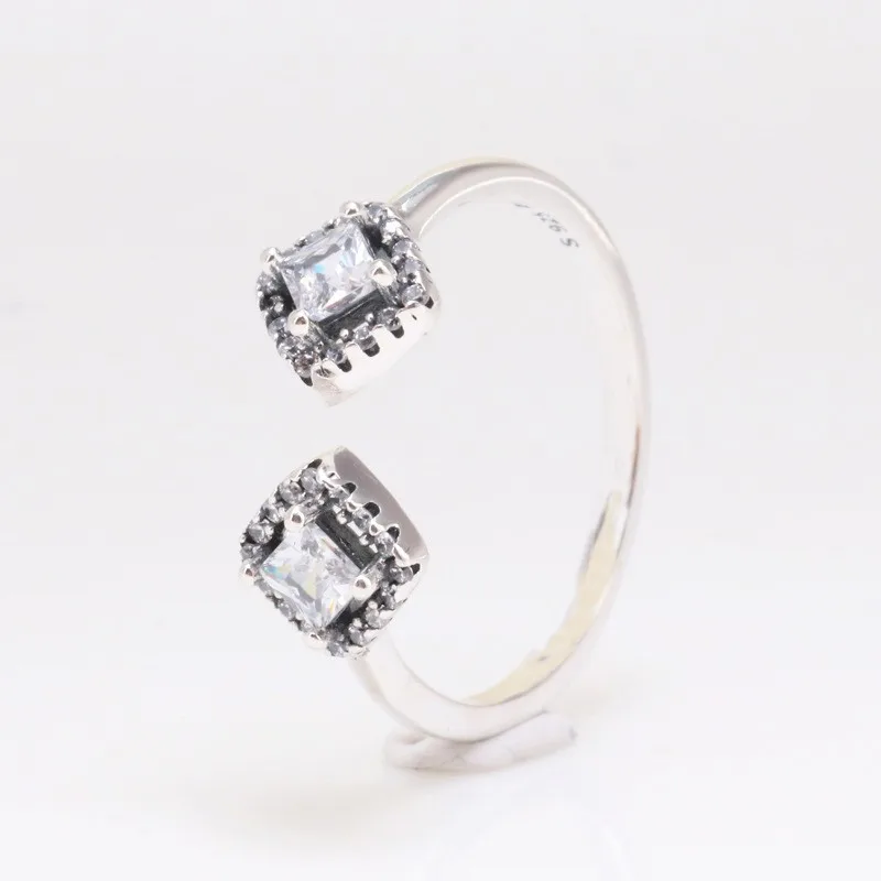 

925 Sterling Silver Pan Ring Rose Gold Sparkle Opening With Crystal Cz Pan Ring For Women Wedding Party Fashion Jewelry