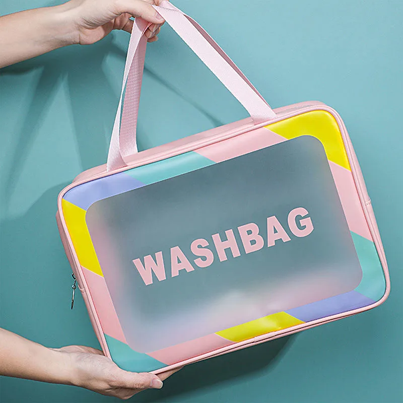 

New Ladies Large Capacity Fashion Pu Frosted Waterproof Cosmetic Bag Convenient Travel Makeup Storage Bag Female Wash Bag S/M/L