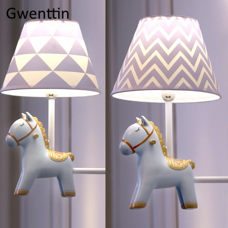 Настенный светильник в виде единорога лошади современные светодиодные