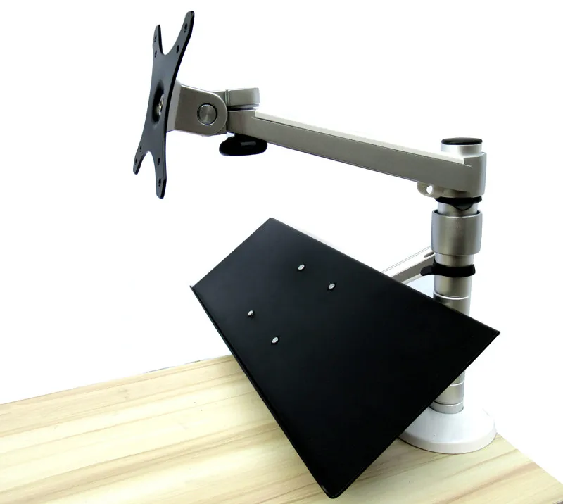 Aluminum OA-K3 10-27&quot 7kg clamp grommet Dual arm soporte monitor VESA desktop stand with keyboard tray long | Электроника