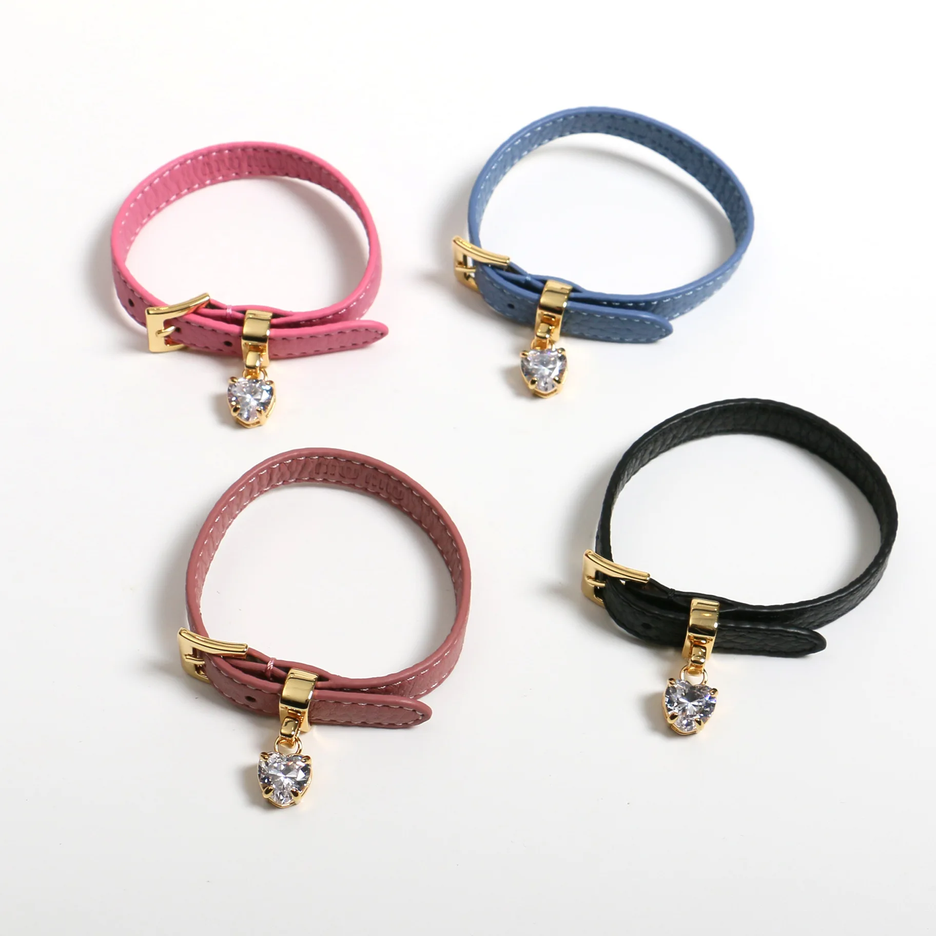 

Fall/Winter 2021 new imitation crystal bracelet female multicolor high cold girl bracelet leather bracelet