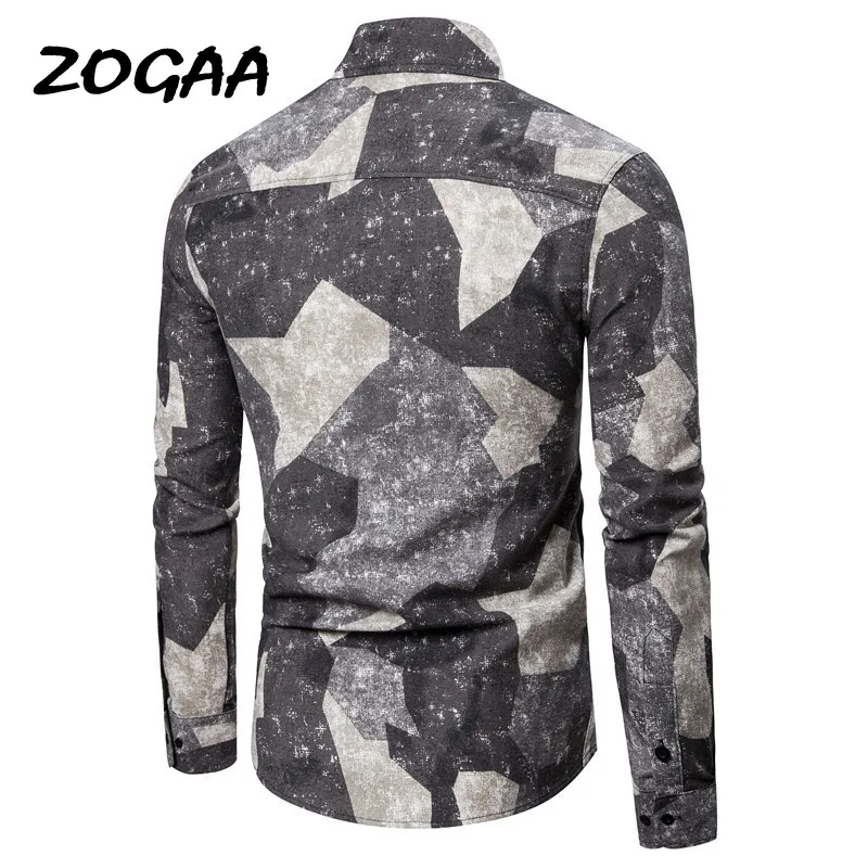 ZOGAA 2020 весенняя и осенняя Новая Мужская модная повседневная Европейская рубашка