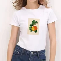 peach fashion summer ladies t shirt casual regular women top tshirt women print camisas t shirt clothes tees female
