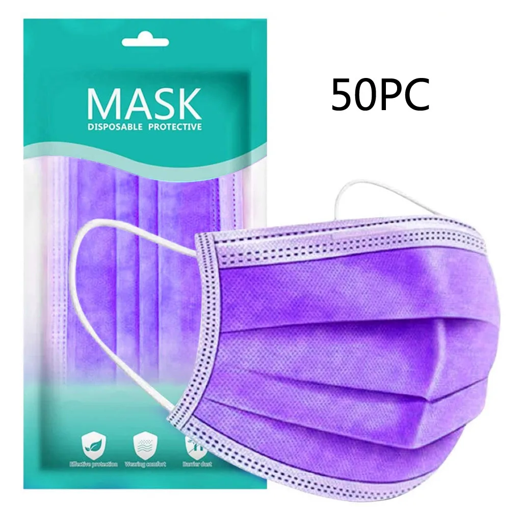 3ply фильтры 10/50 шт. одноразовая маска для лица взрослых из дышащего материала с