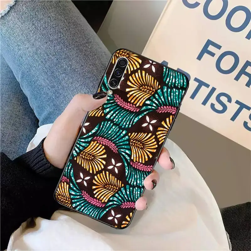 

African fabric aesthetics pattern Phone Case For Samsung galaxy S 9 10 20 A 10 21 30 31 40 50 51 71 s note 20 j 4 2018 plus
