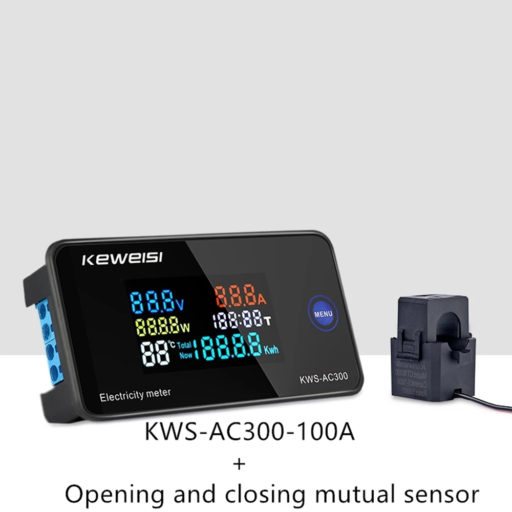 Цифровой вольтметр KWS-AC300 AC 50-300 В измеритель мощности и энергии светодиодный