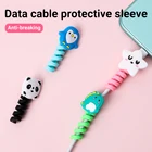 USB-протектор кабеля, милый мультяшный чехол с животными, защитный чехол для Iphone, кабеля, наушников, кабеля, провода для украшения мобильного телефона