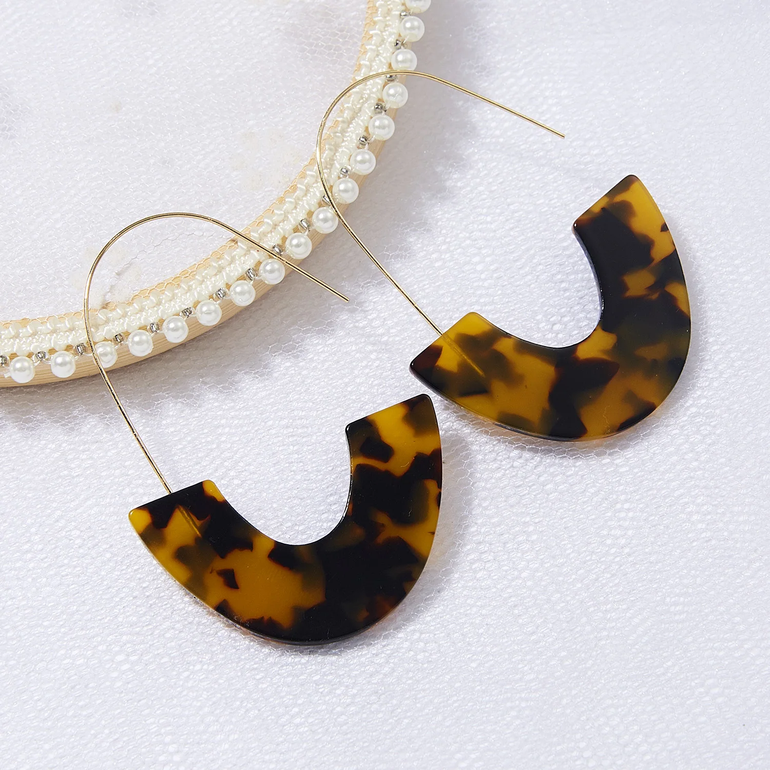 leopard Belleper леопардовые серьги-кольца для женщин черепаховый ацетат Смола акрил Сердце Звезда круг серьга геометрической формы Pendientes - Окраска металла: leopard