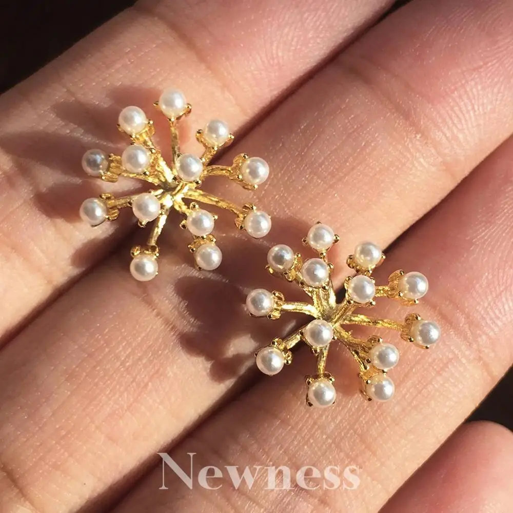 Женские серьги с искусственным жемчугом и листьями|Серьги-подвески| |