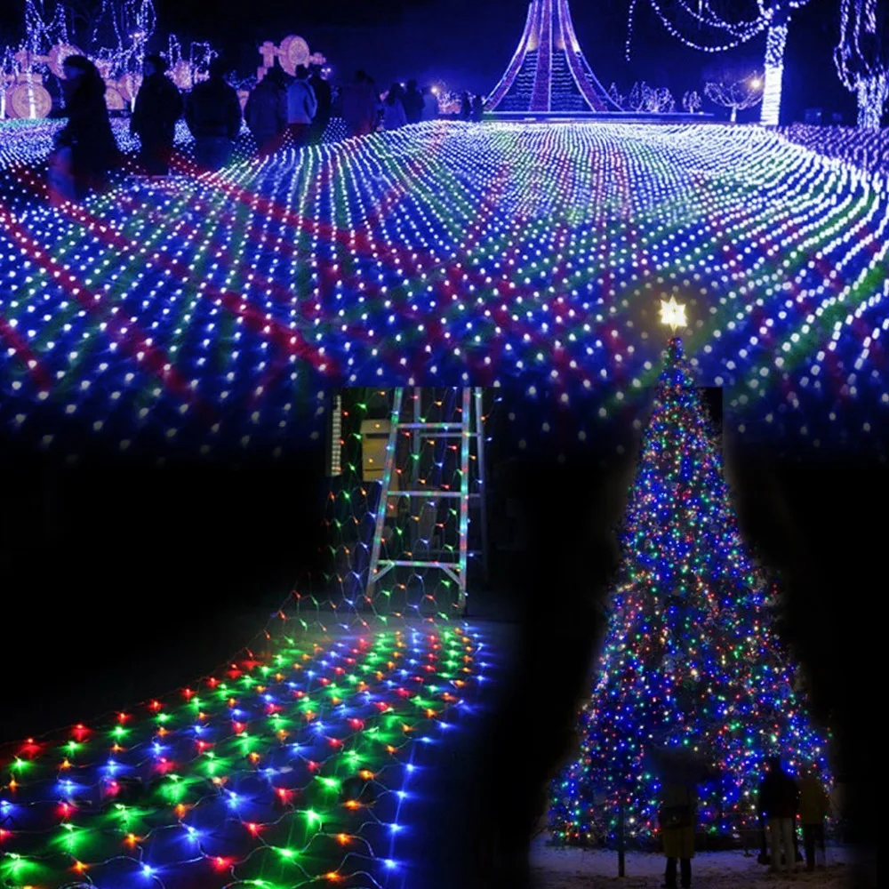 1.5M 3X2 6X4M LED Net Lights Indoor Outdoor Twinkle Mesh Fairy String Lamp For Home Garden Bushes Christmas Party Wedding Decor