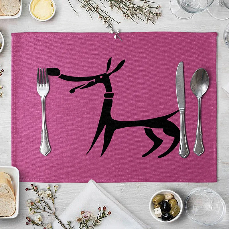 Мультфильм животных Настольный коврик Симпатичный кот собака шаблон для