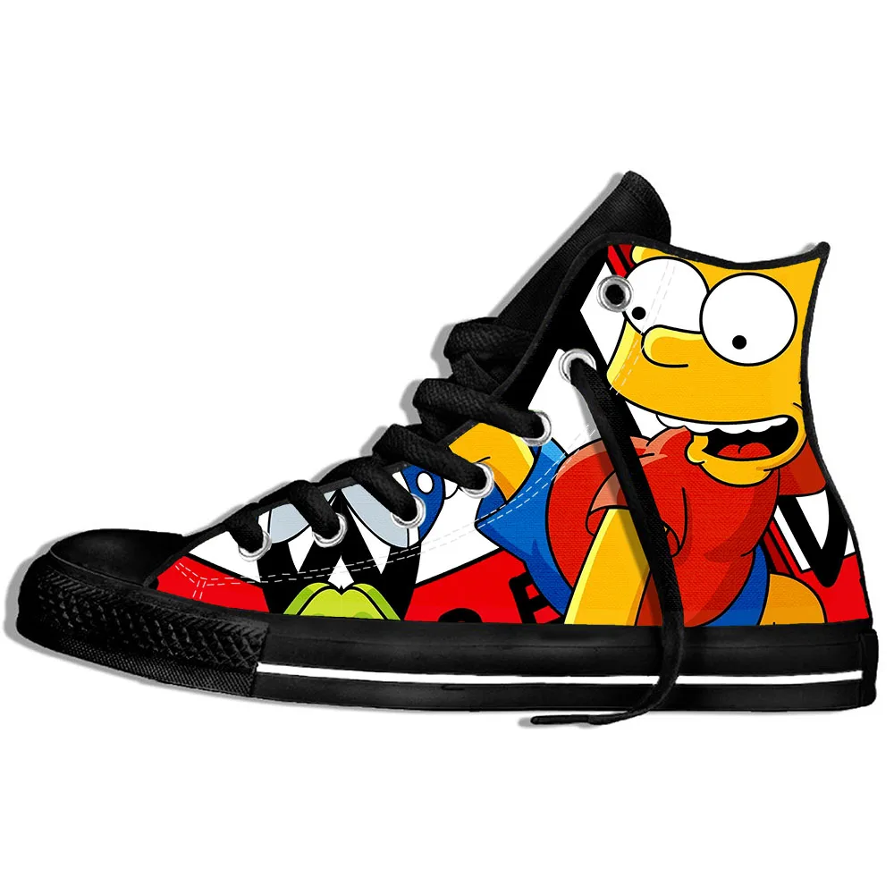 New casual shoes Simpson printed 3D men's and women's high-top harajuku cartoon funny sneakers | Обувь