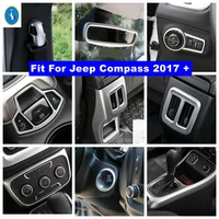 air ac handbrake armrest box gear lights control panel cover trim for jeep compass 2017 2021 accessories interior refit matte