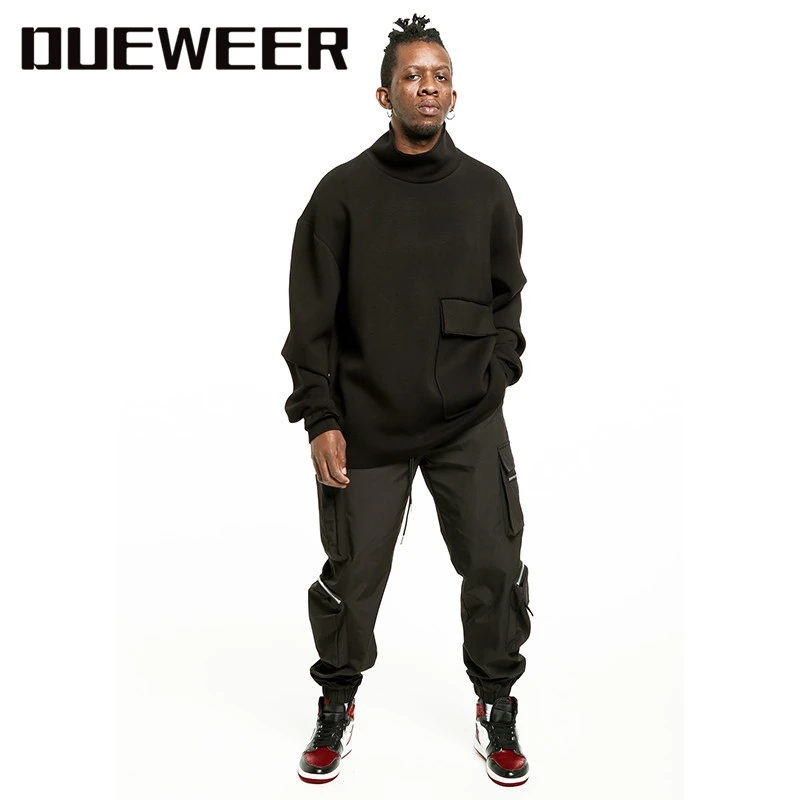 

Dueweer Vintage Streetwear Cargo Joggers Pants Hip Men Trousers Multiple Pockets Elasticity Drawstring Urban-pants