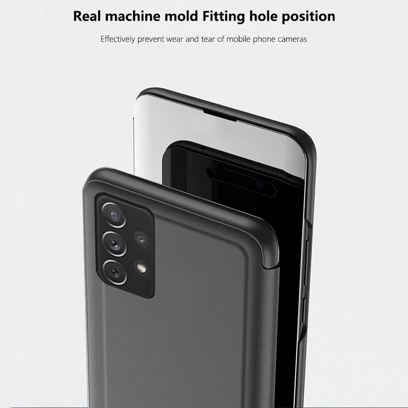 Умный зеркальный флип-чехол для Samsung Galaxy A90 A72 A71 A52 A51 A42 A41 A32 A22 A21 A12 A03s роскошный