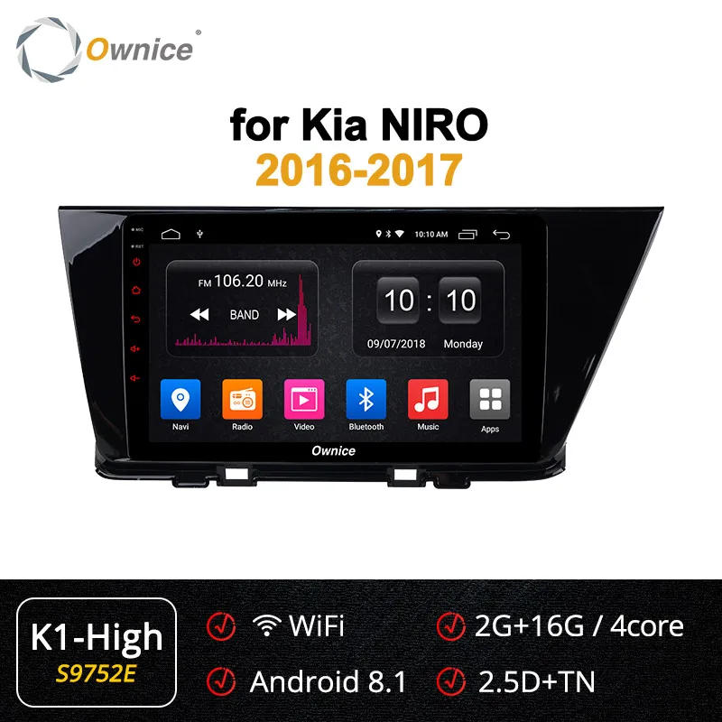 S9752 K1-High Ownice Android 9,0 Octa 8 Core 360 Panorama k3 k5 k6 для KIA NIRO автомобильный dvd-плеер Navi gps радио 4G LET DSP оптический - Цвет: S9752 K1-High