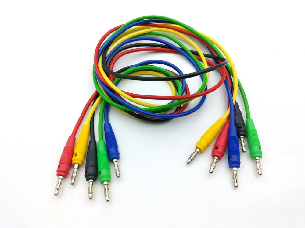 5 шт. Силиконовое напряжение 4 мм кабель со штекером типа банан для связывания
