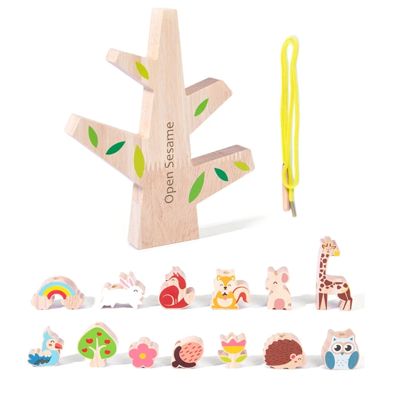 

1Set Animal Montessori Block Interactive Educational Baby Toys Baby Blocks Toddlers Sensory Stacking Blocks Tumble Block