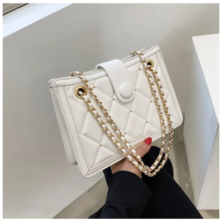 

Fashion Exquisite Brand Shoulder Bag for Women 2021 Casual Designer Women Messenger Bags Ladies Leather Solid Color Chain Bag