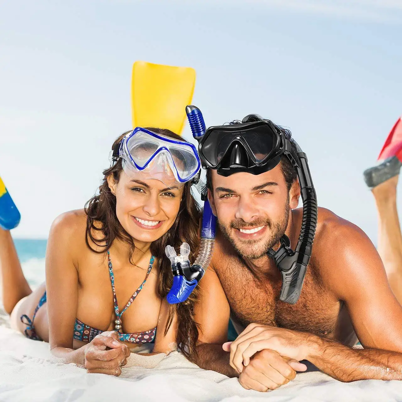 

new Snorkeling set diving goggles set tempered glass diving goggles full dry breathing tube set adult masks large frame